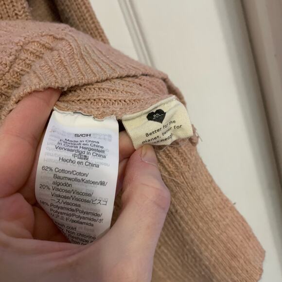 Madewell ribbed knit tan patch pocket pullover sweater - Picture 6 of 7